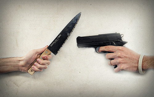 knife and gun