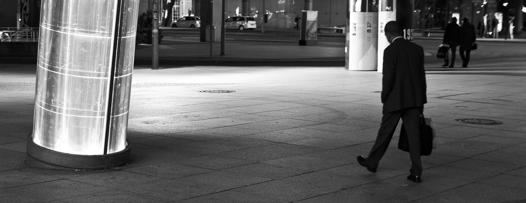 Man walking with a weapon briefcase