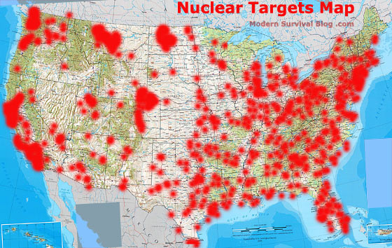 Us Nuclear Target Map Potential Targets And Safe Zones