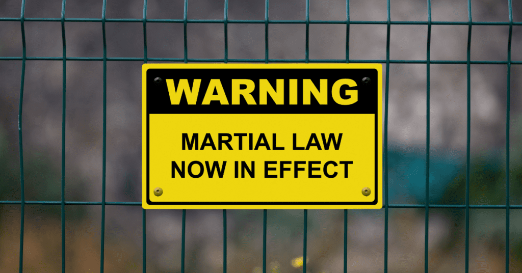 martial law warning sign