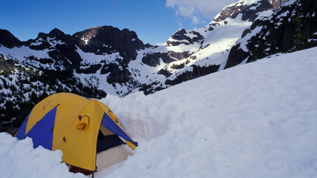 camping in a very snow area