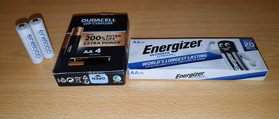 three brands of battery