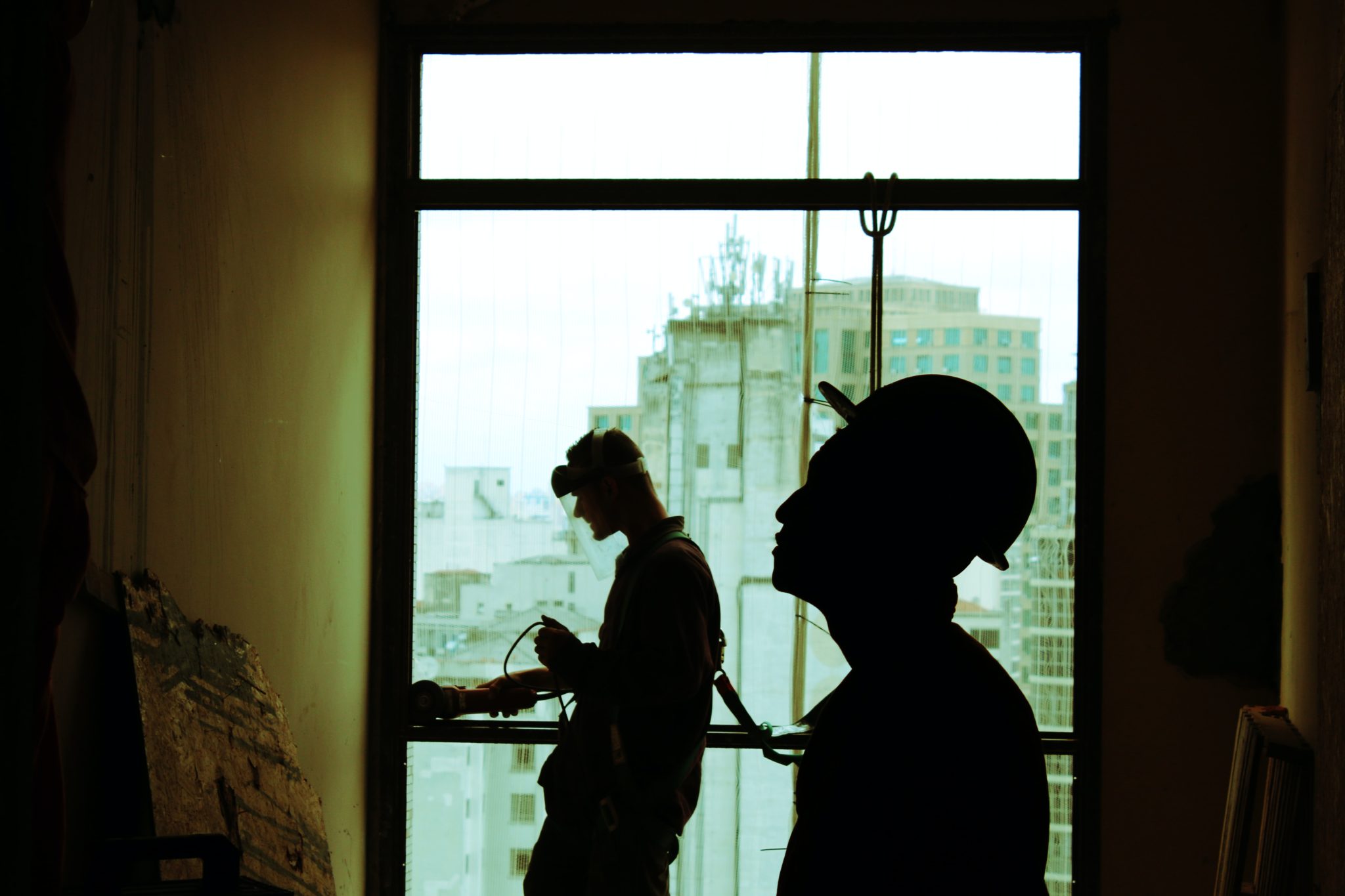 experts installing a window