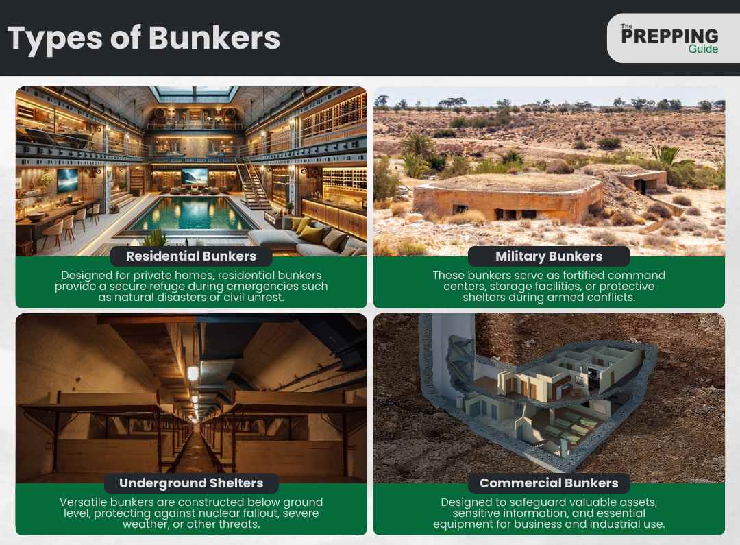 The four types of bunkers.