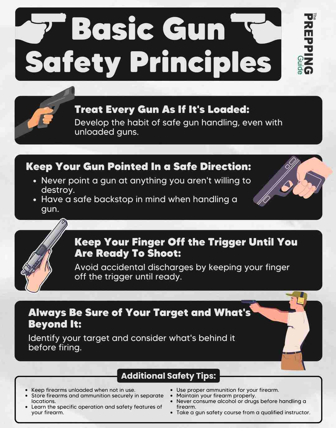 Basic gun safety principles on how to win a gun fight.